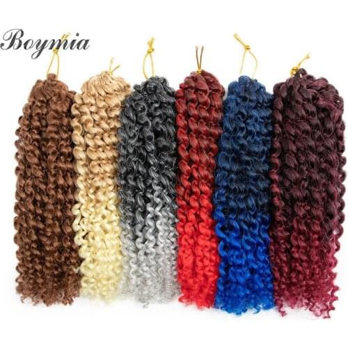 Boymia Marley Braid Crochet Hair Ombre Synthetic Braids Passion Twist Locks Curly Hair Extensions For Women 8Inch