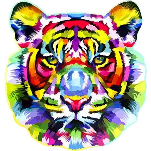Wooden Jigsaw Puzzle Unique Shape Art Tiger Puzzle Toys for Children Adults Mysterious Animal Shape Puzzle Assembly Toys Gifts