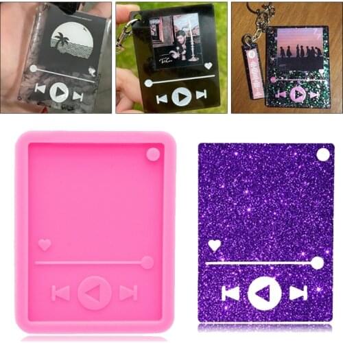 DIY Crafts Music Player Keychain Epoxy Resin Mold Jewelry Pendant Silicone Mould R2LE