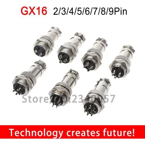 GX16 Aviation Plug Male & Female Wire Panel Metal Connector 16mm 2/3/4/5/6/7/8/9 Pin