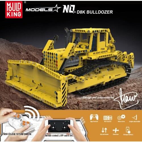 Toys MOULD KING 17024 Building Block Set Mechanical Bulldozer with Remote Control Engineering Vehicle Difficult Toy Assembly