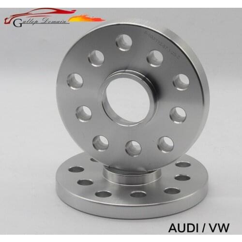 2PCS 15mm Thickness Wheel Spacers PCD 5x100/5x112mm HUB 57.1mm Car-Styling Silver 6061-T6 Forge Aluminum for VW Volkswage