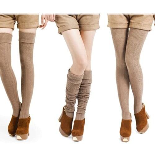 1 Pair Winter Stocking for Female Women Over The Knee Stocking Warm Thighs High Ladies Stockings Knitted High Quality