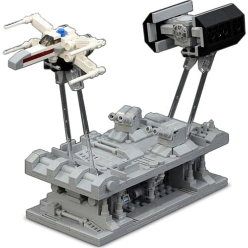 457pcs MOC Building Blocks Star Series Space Fighter Trench Run Pursuit Model Diy Bricks Educational Toys for Children Kids Gift