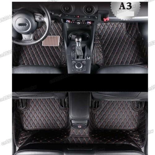 Lsrtw2017 leather car interior floor mat for audi a3 2019 2018 2017 2016 2015 2014 2013 2012 8v accessories sportback carpet rug