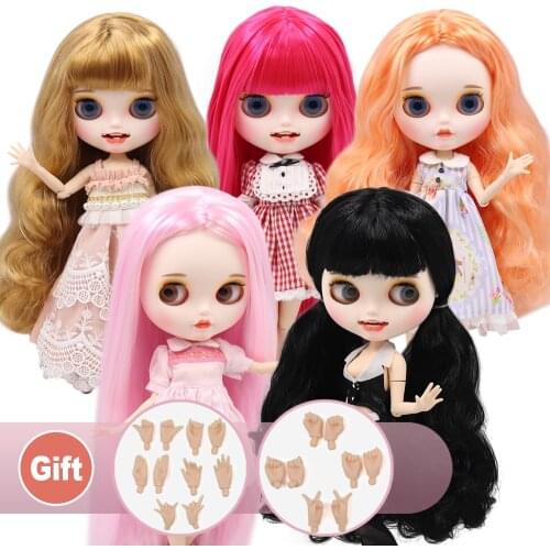 ICY DBS Blyth doll 1/6 bjd customized white skin and nude joint body with open mouth matte face for girl gift toy special off