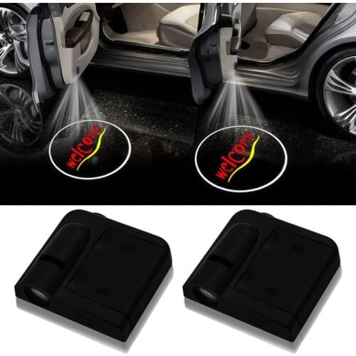 2pcs Led Car Door Welcome Laser Projector Logo Ghost Shadow Light Wireless Car Styling Car Door Courtesy Lamp Car Accessories