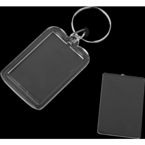 Lot of 20 Acrylic Blank Keyrings Photo Insert Keychain Picture Frame Keyring