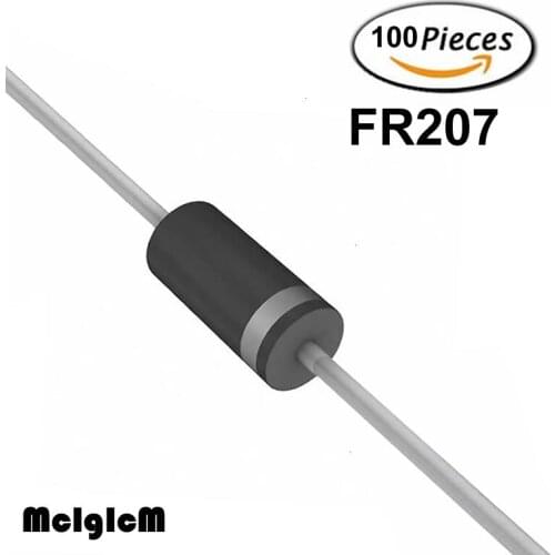 MCIGICM 100pcs Rectifier Diode 2A 1000V DO-15 FR207