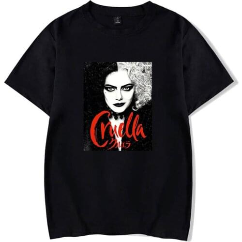 New Cruella Clothing Personality Boy/girl T Shirt Summer Fashion Streetwear Tees Kids Hip Hop Cute Witch Girl Custom made