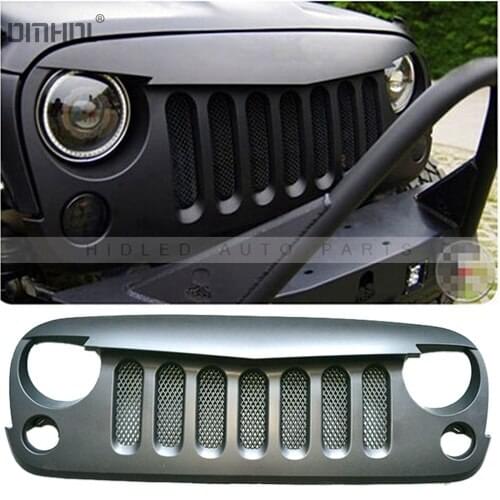 OMHOL Free Shipping Front Grille Replacement For Jeep Wrangler 2007-2015 Car Styling Big Eyes Racing Grill ABS Black