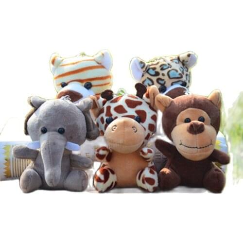 Wholesale 20pcs/lot 10cm cute animal Elephant dog zoo plush toys Keychain party gifts （10 styles