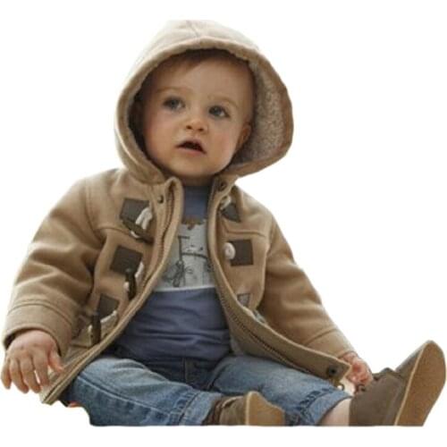 Baby boy coat retro solid classical hooded coat jacket for 9-36month babies little kid infant toddler boy coat clothing