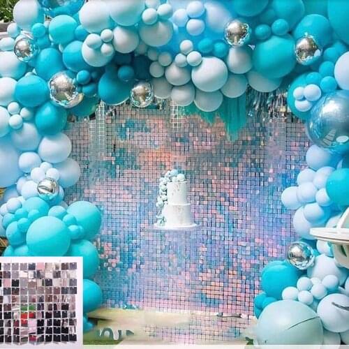 Iridescent Glitter Shimmer Sequin Panel Wall Wedding Holiday Celebrate Decoration Backdrop Adverting Sign Shop Background Glam