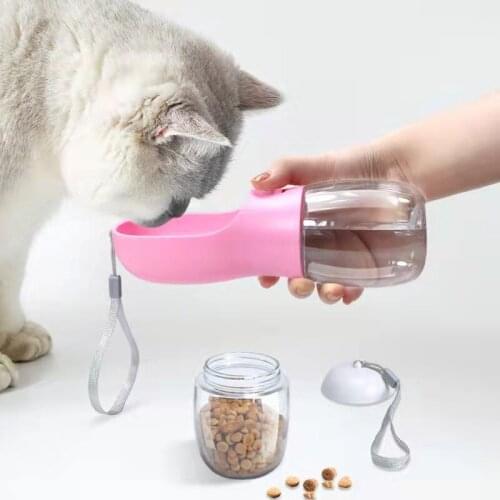 300ML Dual Purpose Portable Pet Cups Drinking Bottle Dog Cat Health Feeding Water Feeders Pet Travel Cups ABS Drinking Products