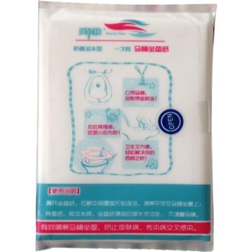 10pcs Toilet Seat Covers Paper Travel Biodegradable Disposable Sanitary Covers Paper 430 * 355mm Bathroom Supplies