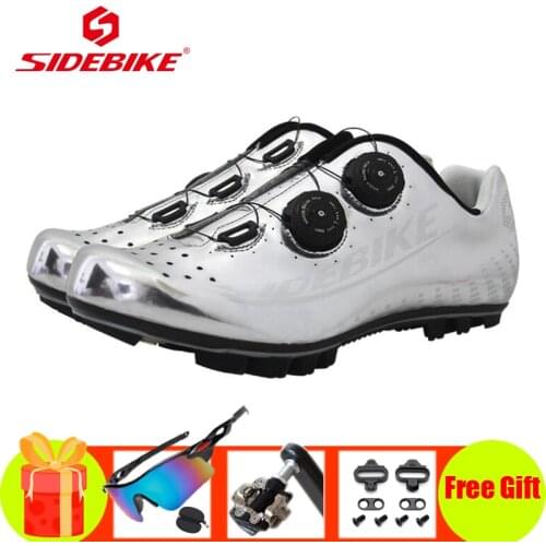 SIDEBIKE Carbon bicyle riding sneakers ultra-light breathable mountain bike shoes self-locking sapatilha ciclismo MTB SPD pedals