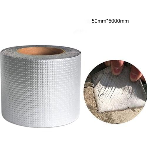 Strong Quality Aluminium Foil Butyl Rubber Tape Pipe Glass Floor Roof Window Wall Waterproof Adhesive Sealer 1.5mm Thick