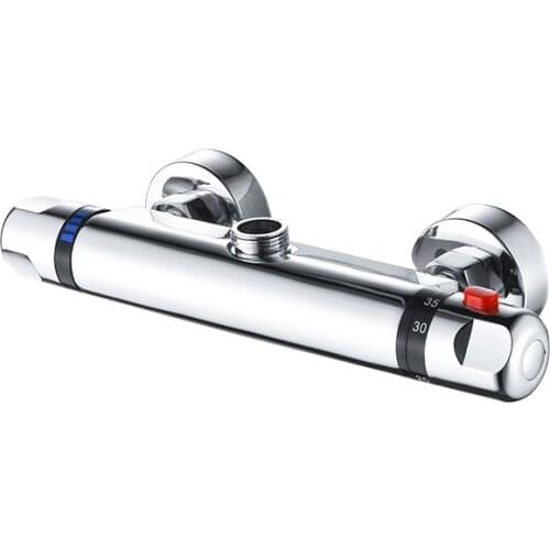 DWZ G1/2 Copper Constant Temperature Bath Faucet Double Handles and Dual Control and Cold Wall-in Shower Thermostat Faucet