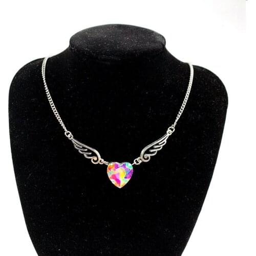 SOHOT Retro Harajuku Eye Electric Game Machine Tooth Butterfly Wing Knife Angel Cross Mushroom Frog Planet Necklace Unisex Gift