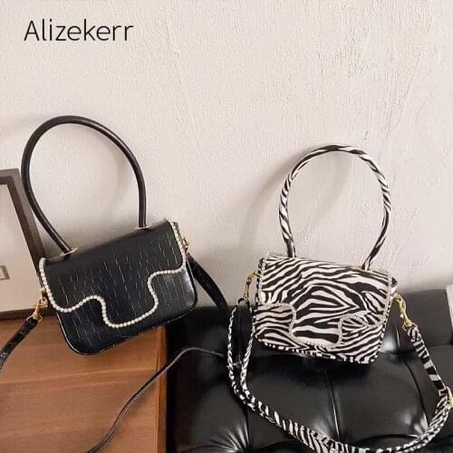 Zebra Pattern Rhinestone Shoulder Bag 2021 Diamonds Clutch Cross Body Bag Woman Top Quality Luxury Brand Fashionable Purses Chic