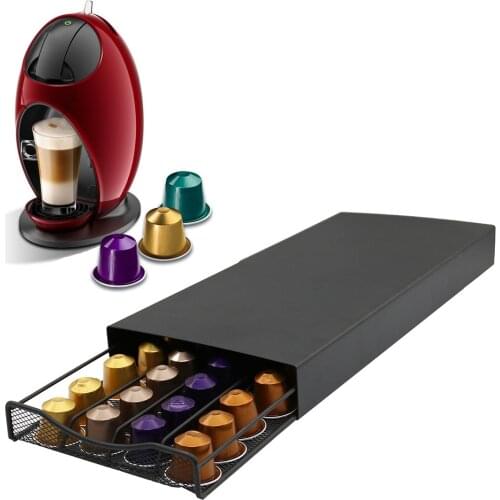 Coffee Pods Drawer High Quality Big Capacity Coffee Capsules Storage Stand Rack Office Kitchen Café Coffee Capsule Organizer