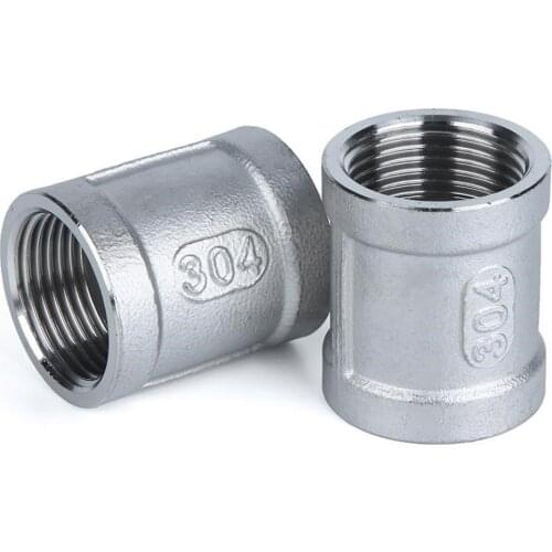 1/8" 1/4" 3/8" 1/2" 3/4" 1" 1-1/4" 1-1/2" 2" BSPT Female Coupling Set 304 Stainless Steel Pipe Fitting Water Gas Oil
