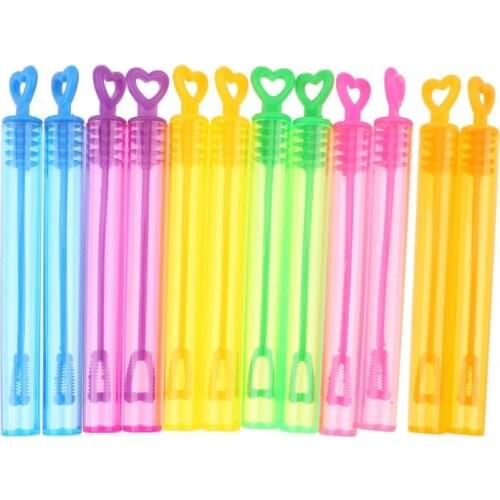 12/24Pcs Coloful Heart Star Children Outdoor Soap Bubble Bottles Toys Home Party Supplies Funny Wedding Birthday Decor Gifts Hot