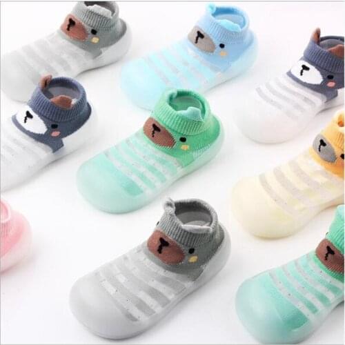 2020 Baby Floor Sock Shoes Lovely Cartoon Infant Mesh First Walkers Soft Rubber Sole Baby Shoes Newborn Toddler Slippers