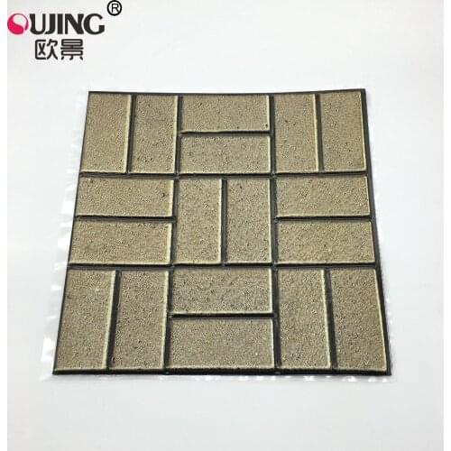 3D Rectangle Embossed Pattern Emboss Tiles Wall Sticker 30*30cm*10pcs Bedroom Kitchen Tile Wall Decals Waterproof PVC Art Mural