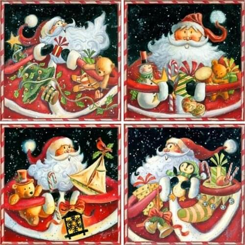 EverShine Diamond Painting Cartoon Cross Stitch Diamond Embroidery Santa Claus Picture Rhinestones Handmade Winter Holiday Gift