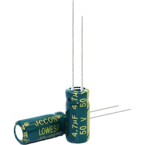 50pcs High frequency low resistance aluminum electrolytic capacitor 50v4.7UF 4.7uf50v volume: 5x11