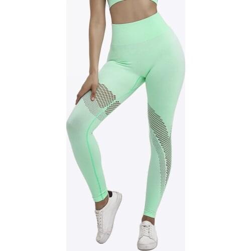 Seamless knit hip moisture absorption yoga pants exercise pants sexy buttock leggings for women