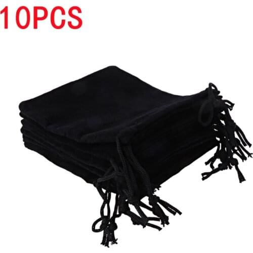 Large Velvet Soft Cloth Classical Black Jewelry Pouches Bags With Drawstrings D17 20 Dropshipping