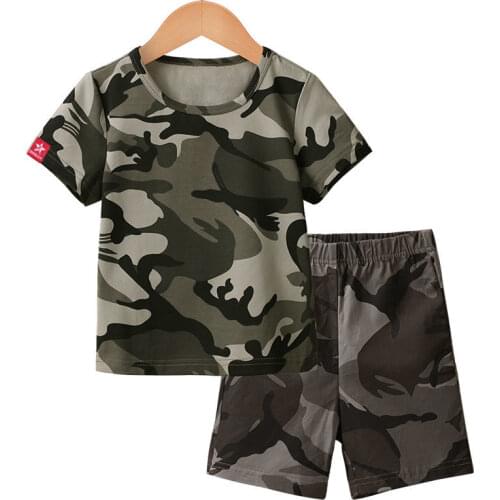 Kids Camouflage Clothing Army Military Special Forces Scouting Uniform Sets Tops+Pants Training Performance Costumes 100-150cm