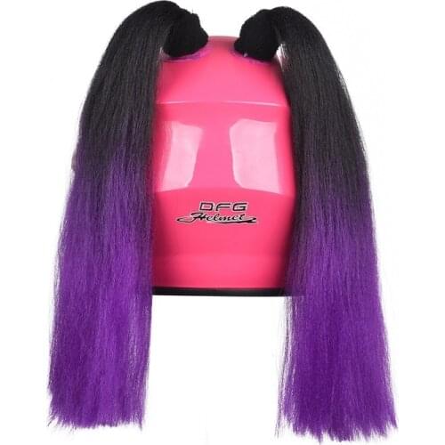 Double Helmet Braids Colorful Wig Cascos Para Moto Ponytail Helmet Dirty Braid Sheep Horn Braid Helmet Decoration Parts 645