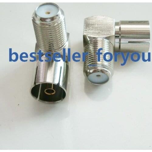 F Female To IEC PAL DVB-T TV Female Jack Right Angle RF Adapter Connector