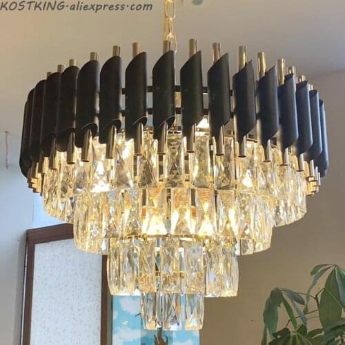 Good Quality K9 Crystal Chandelier Suspension Lighting Luminaires Hanging Lustre for Restaurant Crystal American Style Lamp