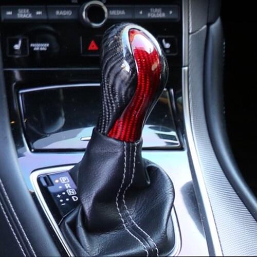 Car Carbon Fiber Gear Shift Knob Genuine Leather Shifter Head Gear Head Handball For Infiniti Q50 FX35 FX37 QX70 Q40 G25