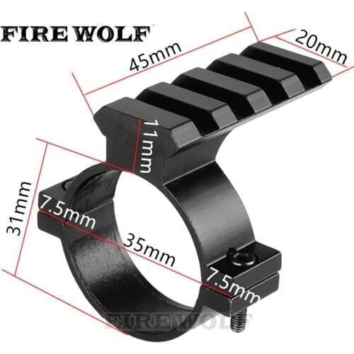 Fire Wolf 35Mm Ring Scope Buis Zaklamp Laser 20Mm Weaver Picatinny Rail Mount Adapter Aluminium Jacht Accessoires