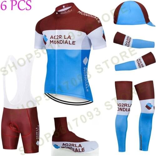 2021NEW Cycling Full Set AG2R TEAM Bike Jersey Breathable Men Ropa Ciclismo Cycling Jerseys 20D Bike Shorts And Sleeve Warmers