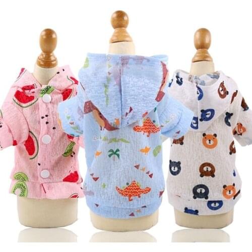 Summer Sun Protection Dog Clothes For Small Dogs Mesh Hooded French Bulldog Outfit Chihuahua Yorkshire Puppy Hoodies pug costume