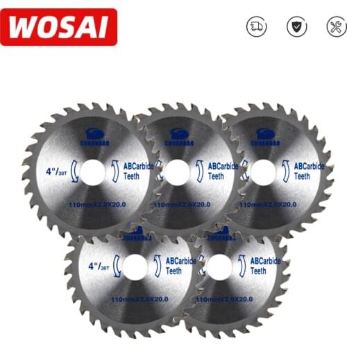 WOSAI 110mm*2.0*20 4 "/30T TCT Circular Saw Blade wood cutting saw blades Power Tool Anglel Grinder Accessories