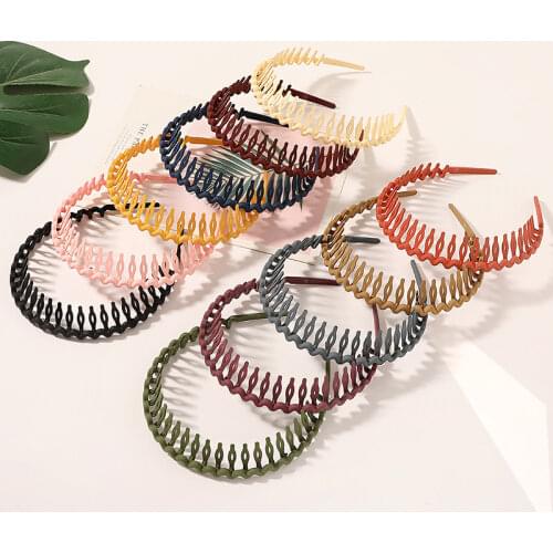 Fashion Simple Resin Hair Comb Hairbands Solid Color Teeth Headbands for Women Girls Ladies Hair Bands Hoop Hair Accessories