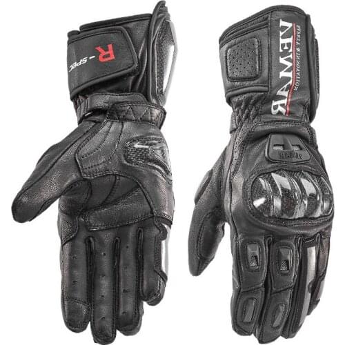 Motorcycle Gloves Genuine Leather Riding Gloves High-end Long Motocross Touch Operation Carbon Fiber Protection Windproof