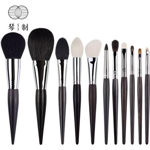 QINZHI Professional Handmade Make Up Brushes Set Powder Blush Eye Shadow Brush Soft Goat Squirrel Hair Makeup Brushes Kit