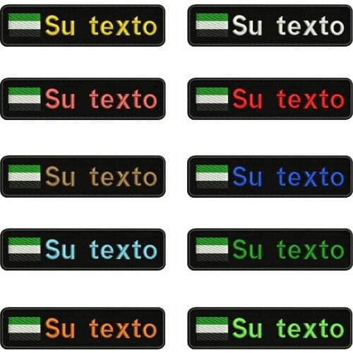 Extremadura Flag 10X2.5cm Embroidery Custom Name Text Patch Stripes badge Iron On Or Velcro Backing Patches For Clothes