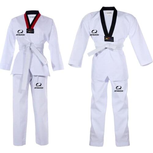 2016 New WTF Dobok Taekwondo Uniform Kukkiwon Korea Taekwondo Dobok with Special Fabric cotton black v style neck