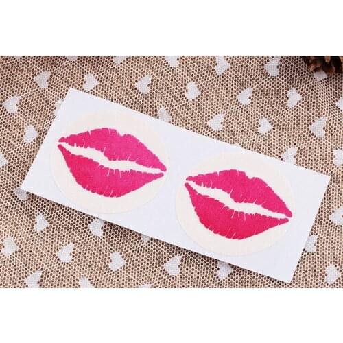 Novelty Hickey Lip print adhesive nipple cover for women teat reusable nipple petal sticker as woman lingerie accessory