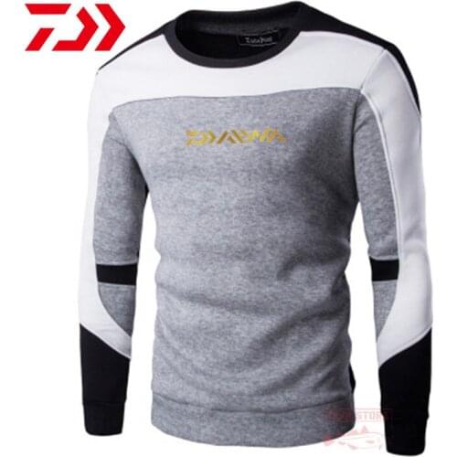 DAIWA Fishing Clothing Autumn Men Long Sleeve Outdooe Sports Tee Casual Winter Top Clothing Sweaters Keep Warm Fishing Clothes